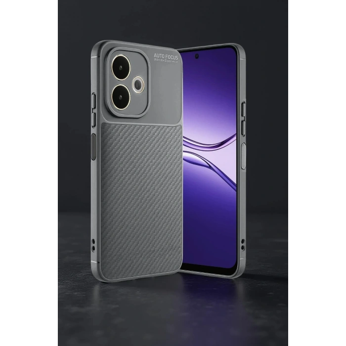 CPT90 Oppo A5 Pro 4G Kılıf Auto Focus Karbon Kapak - Gri