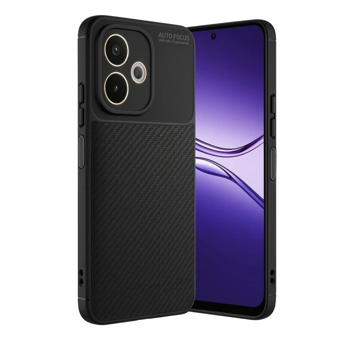 CPT90 Oppo A5 Pro 4G Kılıf Auto Focus Karbon Kapak - Siyah