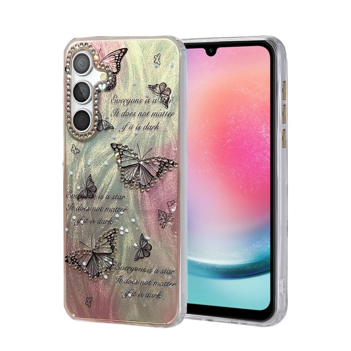 CPT90 Samsung Galaxy A24 4G Kılıf Blade Aynalı Desenli Kapak - Desen 6
