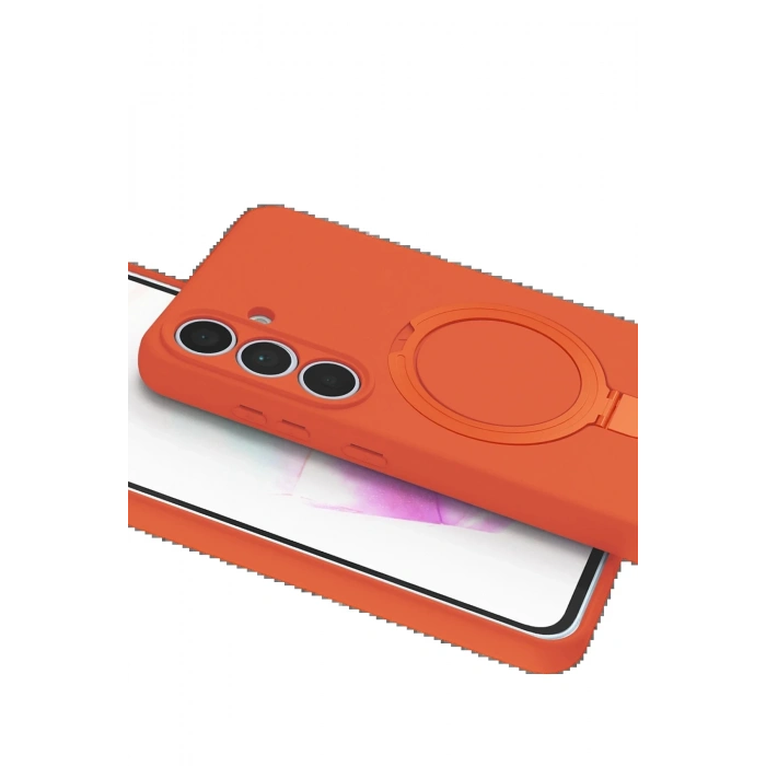 CPT90 Samsung Galaxy S24 FE Regal Magsafe Standlı Kapak - Turuncu