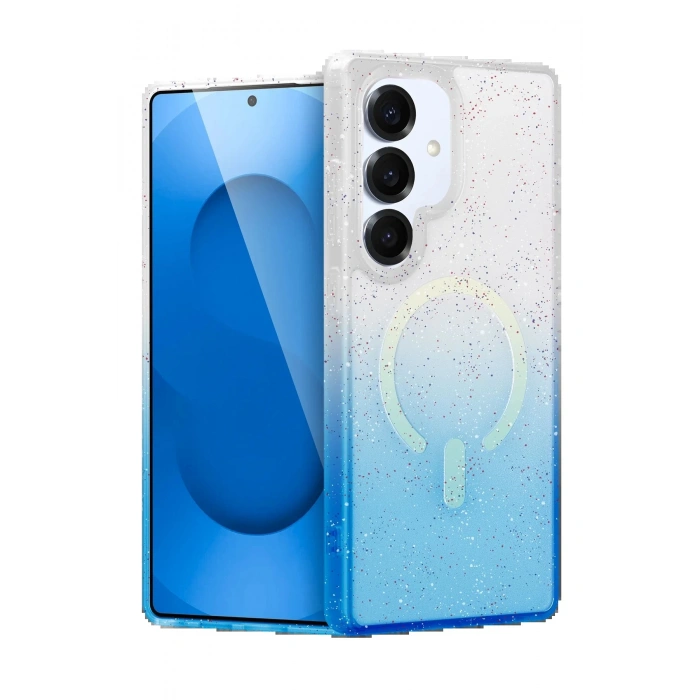 CPT90 Samsung Galaxy S25 Plus Pummel Shiny Magsafe Kapak - Mavi