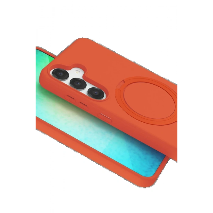 CPT90 Samsung Galaxy S25 Regal Magsafe Standlı Kapak - Turuncu