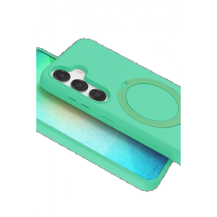 CPT90 Samsung Galaxy S25 Regal Magsafe Standlı Kapak - Yeşil