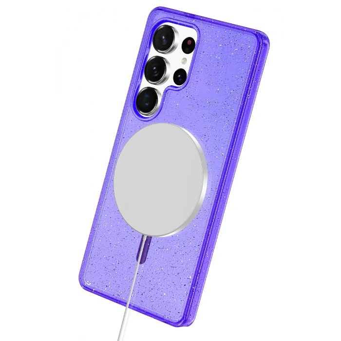 CPT90 Samsung Galaxy S25 Ultra Glow Magsafe Kapak - Mor