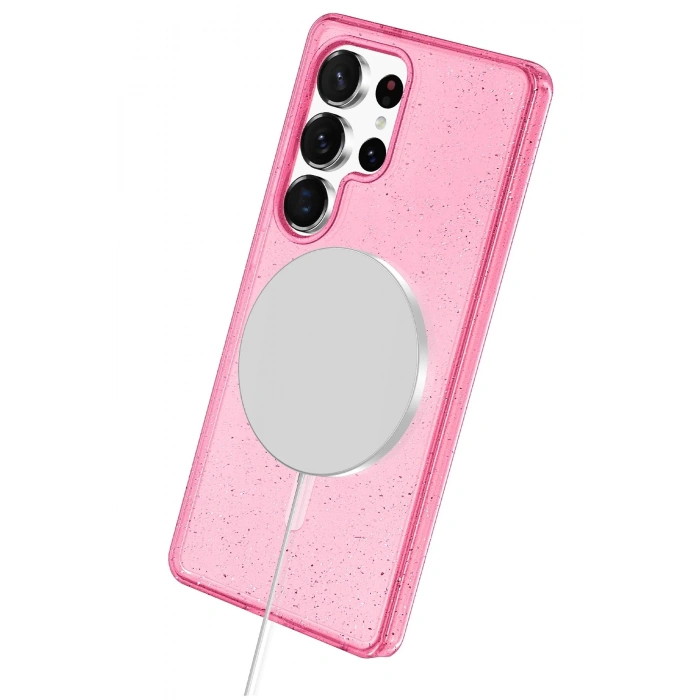 CPT90 Samsung Galaxy S25 Ultra Glow Magsafe Kapak - Pembe