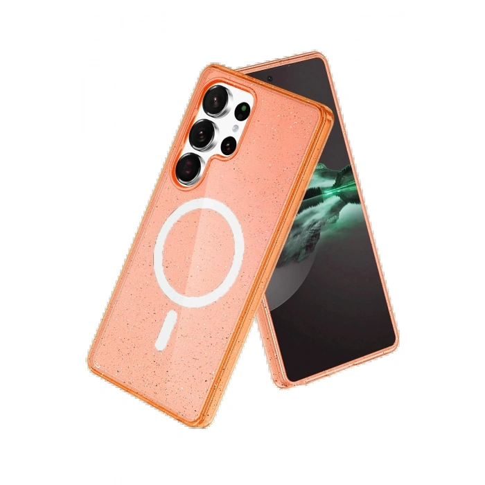 CPT90 Samsung Galaxy S25 Ultra Glow Magsafe Kapak - Turuncu