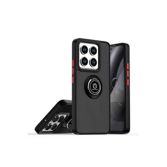 CPT90 Xiaomi Mi 14T Montreal Yüzüklü Silikon Kapak - Siyah