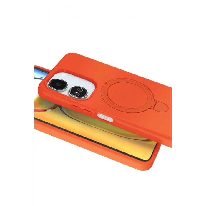 CPT90 Xiaomi Redmi 13C Regal Magsafe Standlı Kapak - Turuncu