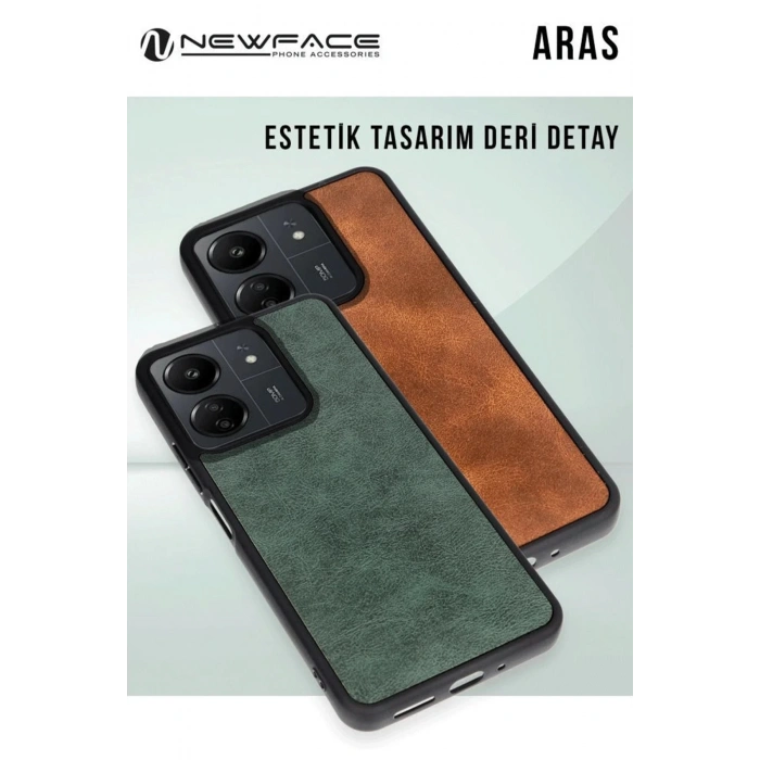CPT90 Xiaomi Redmi Note 14 4G Kılıf Aras Deri Kapak - Açık Yeşil