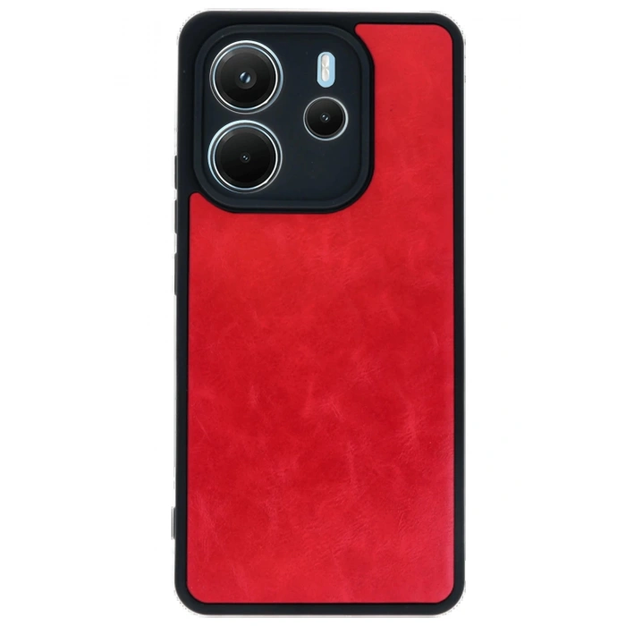 CPT90 Xiaomi Redmi Note 14 4G Kılıf Aras Deri Kapak - Kırmızı