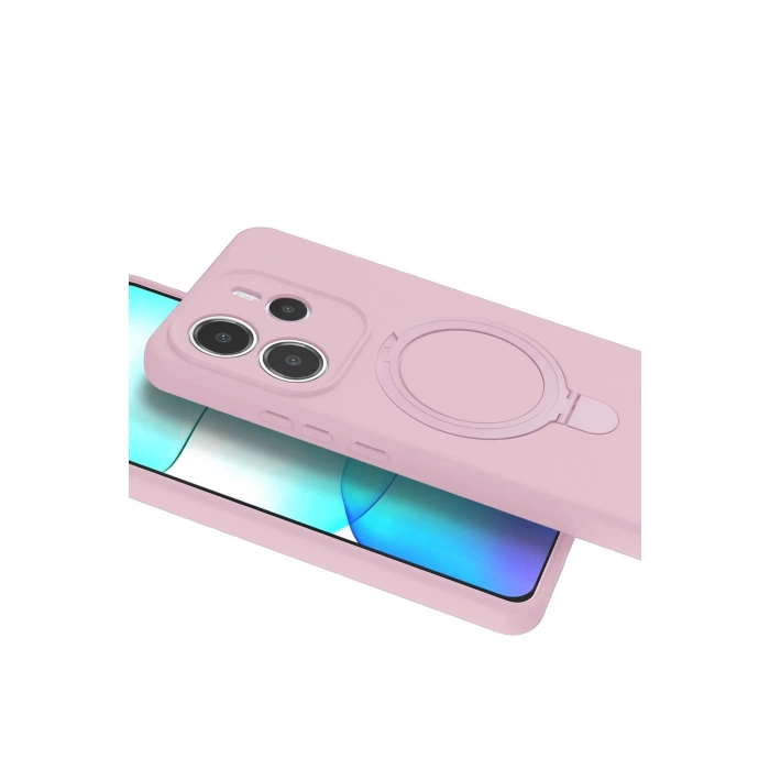 CPT90 Xiaomi Redmi Note 14 4G Regal Magsafe Standlı Kapak - Açık Pembe