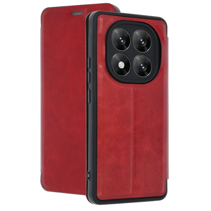 CPT90 Xiaomi Redmi Note 14 Pro 5G Kılıf Flip Cover - Kırmızı