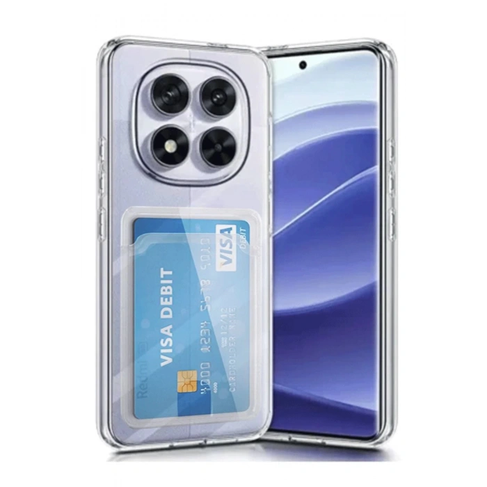 CPT90 Xiaomi Redmi Note 14 Pro 5G Kılıf Kart Şeffaf Silikon - Şeffaf