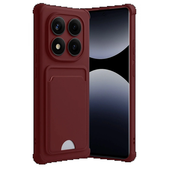 CPT90 Xiaomi Redmi Note 14 Pro Plus Kelvin Kartvizitli Silikon - Bordo