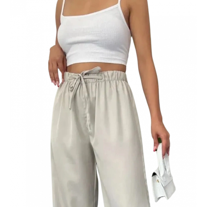 Palazzo Pantolon Paçası Püsküllü -TAŞ