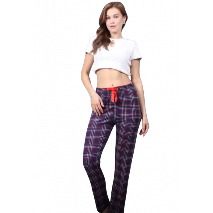 Pijama Altı Modal  Ring Viskon Kumaş-Ekose Desenli