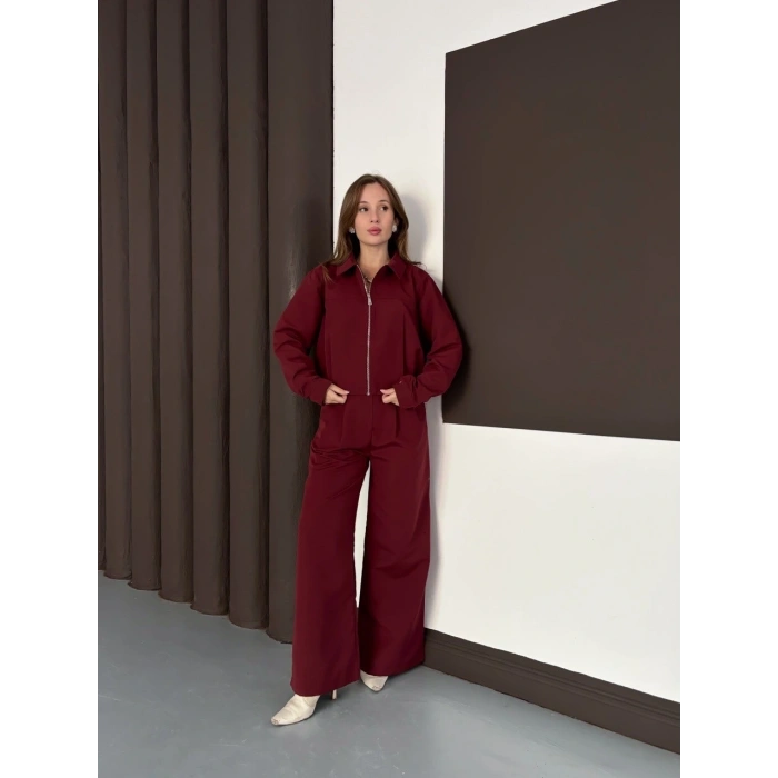 Trenç takım alt üst bordo ons