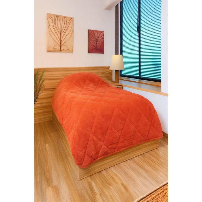 WELSOFT YORGAN TEK KİŞİLİK 155*220 YORGAN-Turuncu