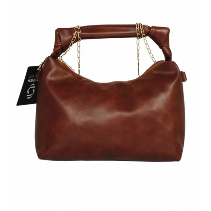 Zincir Askılı  Deri Çanta-Kahverengi