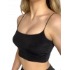 Askılı Crop  Bluz-SİYAH