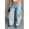 Baggy kar yıkama buz mavi jeans pantolon d2007