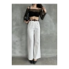 Beli Kemerli  Pantolon - BEYAZ