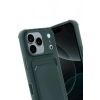 CPT90 Apple iPhone 17 Pro Kelvin Kartvizitli Silikon - Koyu Yeşil