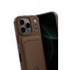 CPT90 Apple iPhone 17 Pro Max Kelvin Kartvizitli Silikon - Kahverengi