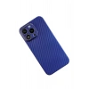 CPT90 iPhone 13 Pro Max Kılıf Karbon PP Silikon - Mavi