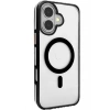 CPT90 iPhone 16 Gleam PC Sert Magsafe Kılıf - Şeffaf-Siyah