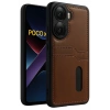 CPT90 Xiaomi Poco X7 Pro Kılıf Sara Kartvizitli Deri Kılıf - Taba