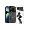 CPT90 Xiaomi Redmi Note 14 4G Kılıf Joy Lens Standlı Kapak - Kırmızı