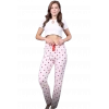 Pijama Altı Modal  Ring Viskon Kumaş Çilek Desenli-Pembe