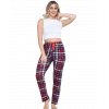Pijama Altı Modal  Ring Viskon Kumaş-Pöti Kare Desenli