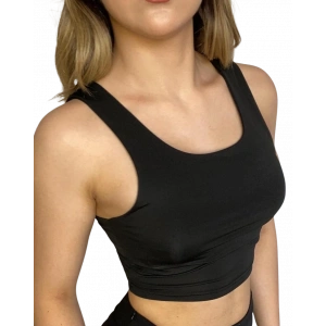 Askılı Crop  Bluz-SİYAH