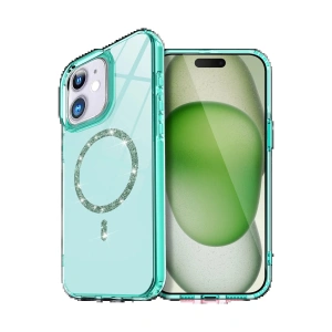 CPT90 Apple iPhone 11 Live Diamond Magsafe Kapak - Yeşil
