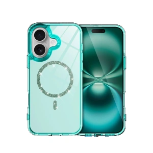 CPT90 Apple iPhone 16 Plus Live Diamond Magsafe Kapak - Yeşil