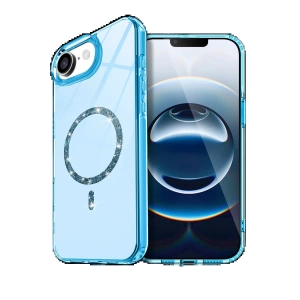 CPT90 Apple iPhone 16E Live Diamond Magsafe Kapak - Mavi