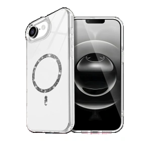 CPT90 Apple iPhone 16E Live Diamond Magsafe Kapak - Şeffaf