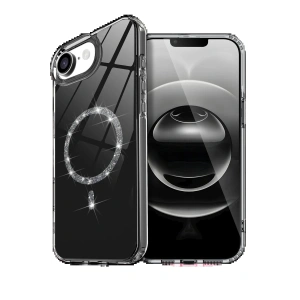 CPT90 Apple iPhone 16E Live Diamond Magsafe Kapak - Siyah