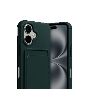 CPT90 Apple iPhone 17 Kelvin Kartvizitli Silikon - Koyu Yeşil