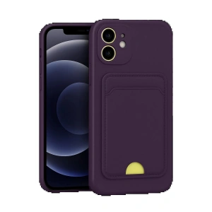 CPT90 iPhone 11 Kılıf Kelvin Kartvizitli Silikon - Derin Mor
