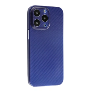 CPT90 iPhone 13 Pro Max Kılıf Karbon PP Silikon - Mavi