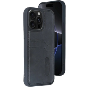 CPT90 iPhone 14 Pro Max Kılıf Sara Kartvizitli Deri Kılıf - Siyah