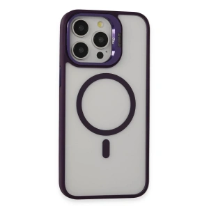 CPT90 iPhone 15 Pro Kılıf Roblox Lens Magsafe Standlı Kapak - Derin Mor