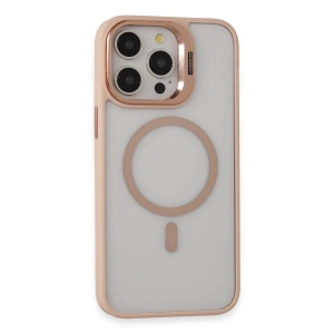 CPT90 iPhone 15 Pro Kılıf Roblox Lens Magsafe Standlı Kapak - Pudra