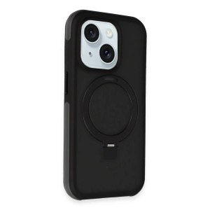 CPT90 iPhone 15 Zorda Airbag Magsafe Standlı Kapak - Siyah