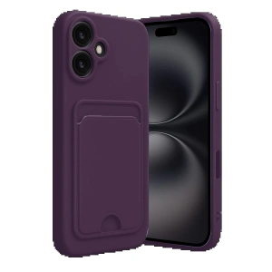 CPT90 iPhone 16 Kılıf Kelvin Kartvizitli Silikon - Derin Mor