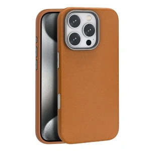 CPT90 iPhone 16 Pro Max Wonder Deri Magsafe Kapak - Kahverengi