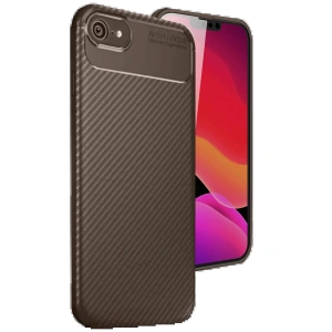 CPT90 iPhone 16E Kılıf Auto Focus Karbon Kapak - Kahverengi